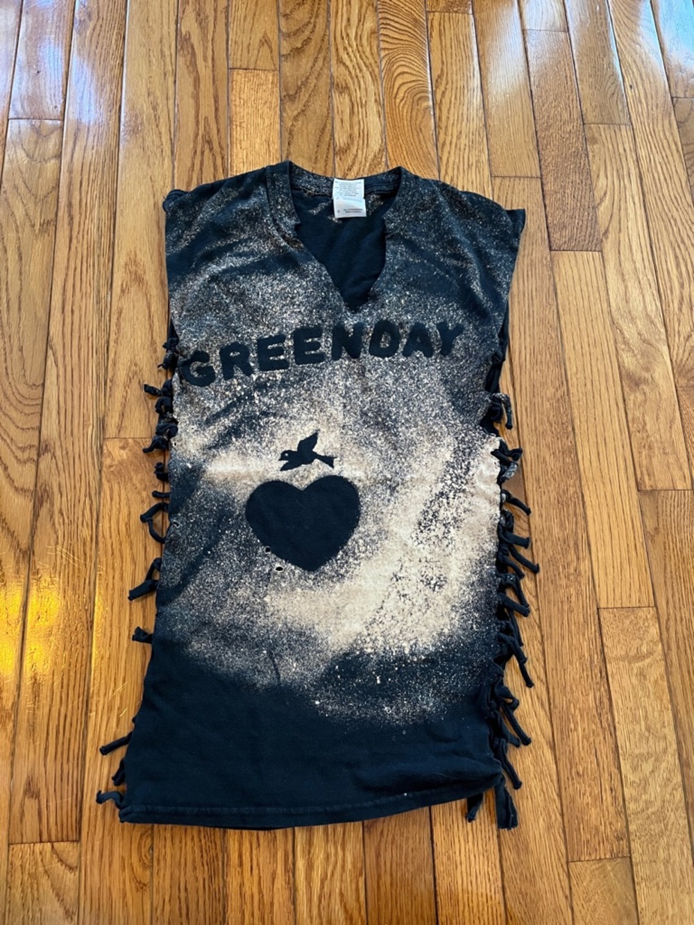 Green Day Band Tee DIY punk‎ Alternative Bleach Distressed Festival S Concert